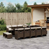 vidaXL 9-piece Garden Dining Set Poly Rattan Black