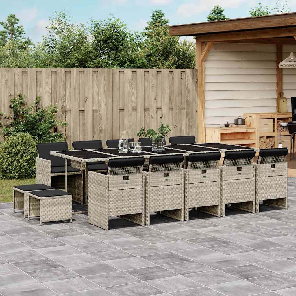 vidaXL 9-piece Garden Dining Set Poly Rattan Black