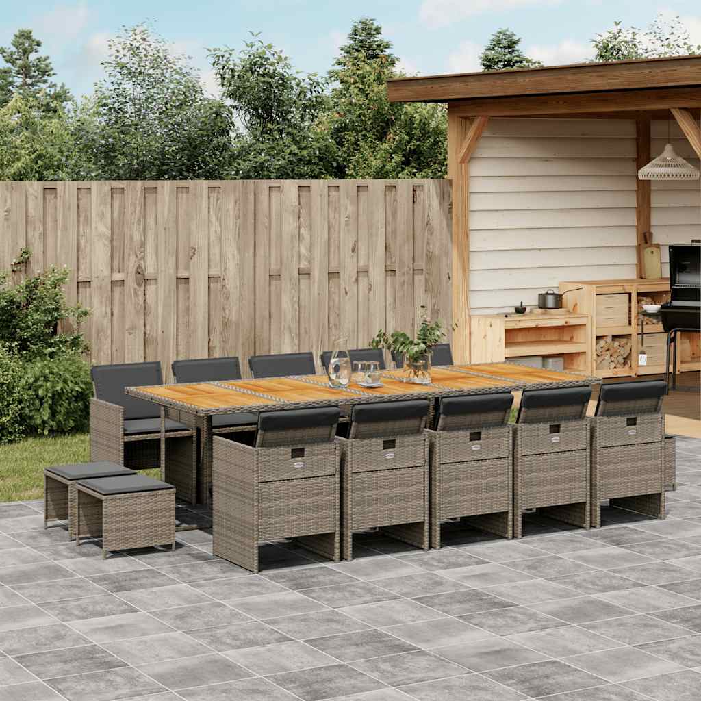 vidaXL 9-piece Garden Dining Set Poly Rattan Black