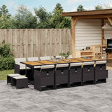 vidaXL 9-piece Garden Dining Set Poly Rattan Black