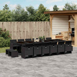 vidaXL 9-piece Garden Dining Set Poly Rattan Black