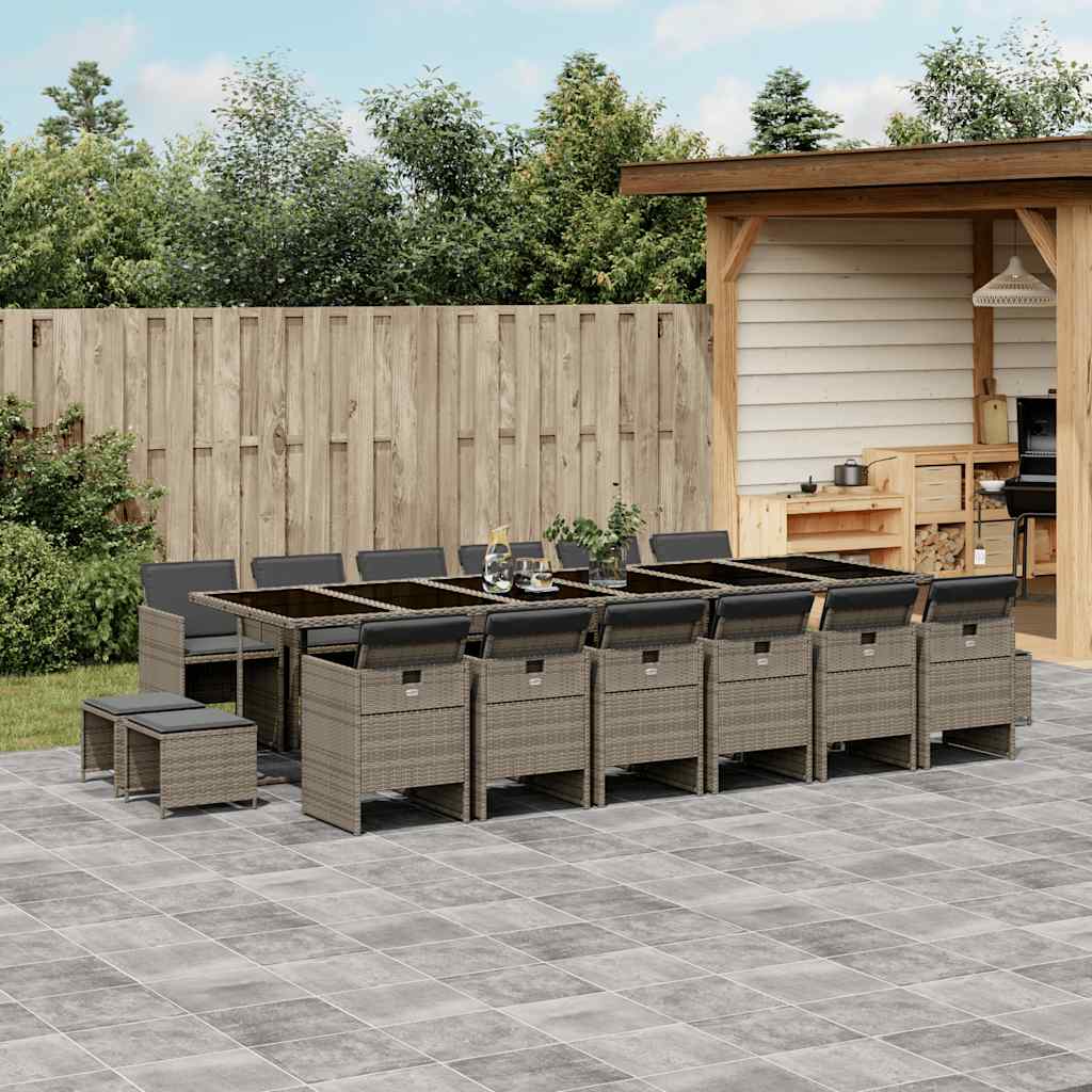 vidaXL 9-piece Garden Dining Set Poly Rattan Black