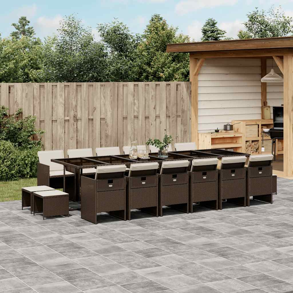 vidaXL 9-piece Garden Dining Set Poly Rattan Black