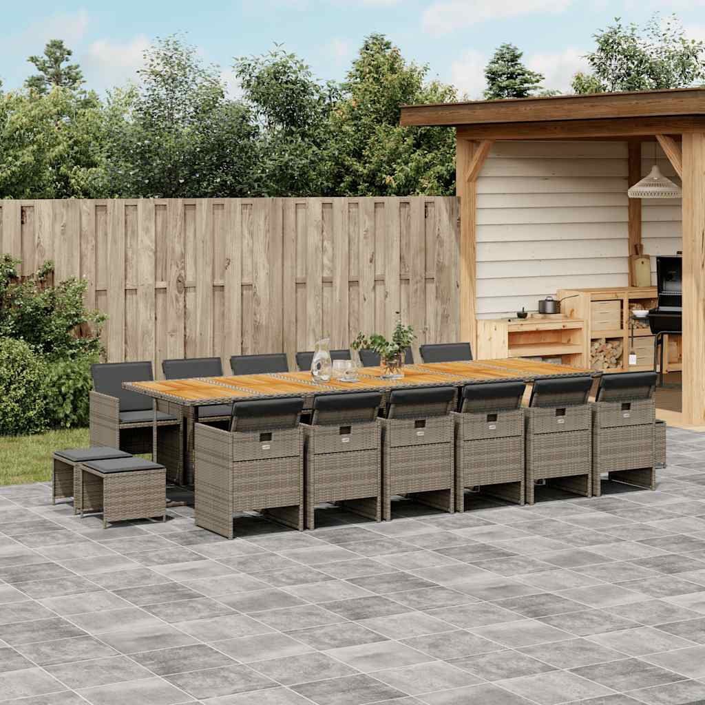vidaXL 9-piece Garden Dining Set Poly Rattan Black