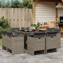 vidaXL 9-delige Tuinset poly rattan zwart