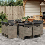 vidaXL 9-delige Tuinset poly rattan zwart