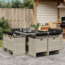 vidaXL 9-delige Tuinset poly rattan zwart