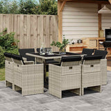 vidaXL 9-delige Tuinset poly rattan zwart