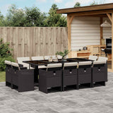 vidaXL 9-delige Tuinset poly rattan zwart