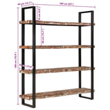 vidaXL Boekenkast met 4 schappen 160x40x180 cm ruw mangohout