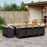 vidaXL 9-delige Tuinset poly rattan zwart