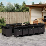 vidaXL 9-delige Tuinset poly rattan zwart