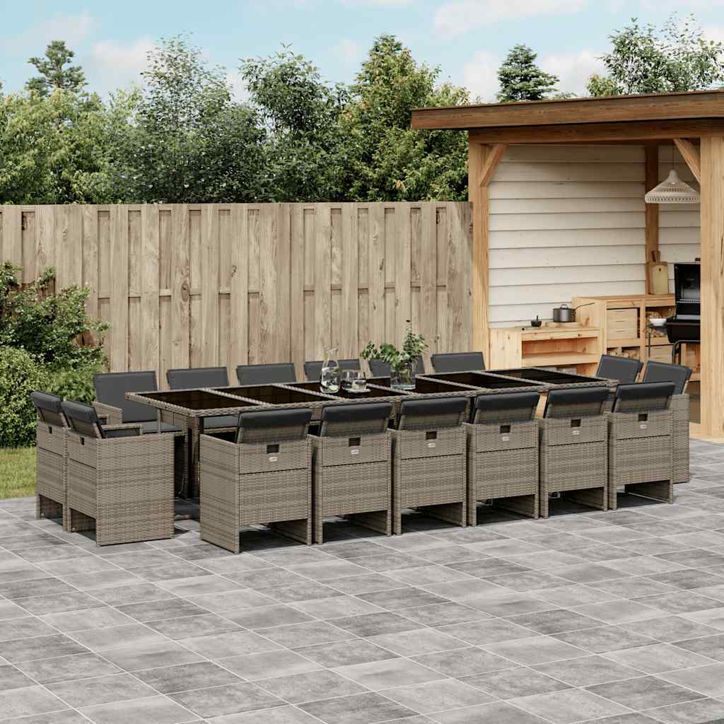 vidaXL 9-delige Tuinset poly rattan zwart