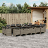 vidaXL 9-delige Tuinset poly rattan zwart