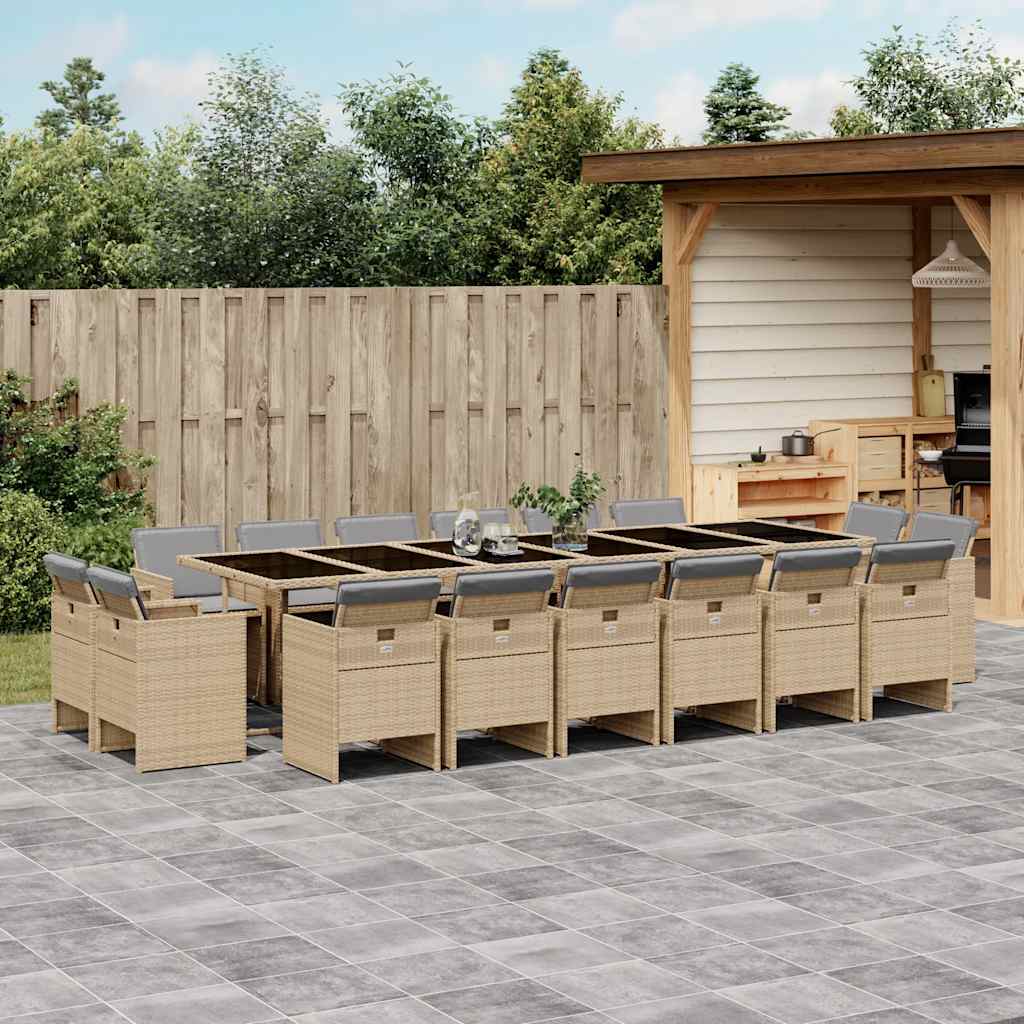 vidaXL 9-delige Tuinset poly rattan zwart