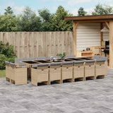vidaXL 9-delige Tuinset poly rattan zwart