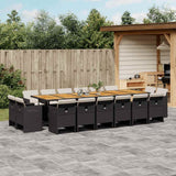 vidaXL 9-delige Tuinset poly rattan zwart