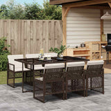 vidaXL 5-delige Tuinset met kussens poly rattan zwart