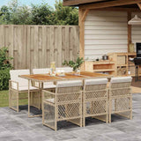 vidaXL 5-delige Tuinset met kussens poly rattan zwart