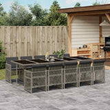 vidaXL 5-delige Tuinset met kussens poly rattan zwart