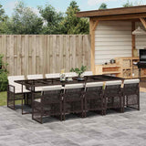 vidaXL 5-delige Tuinset met kussens poly rattan zwart
