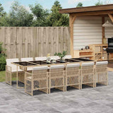 vidaXL 5-delige Tuinset met kussens poly rattan zwart