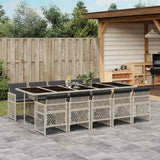 vidaXL 5-delige Tuinset met kussens poly rattan zwart
