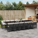 vidaXL 5-delige Tuinset met kussens poly rattan zwart