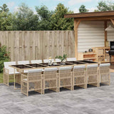 vidaXL 5-delige Tuinset met kussens poly rattan zwart