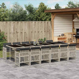 vidaXL 5-delige Tuinset met kussens poly rattan zwart