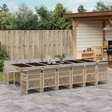 vidaXL 5-delige Tuinset met kussens poly rattan zwart