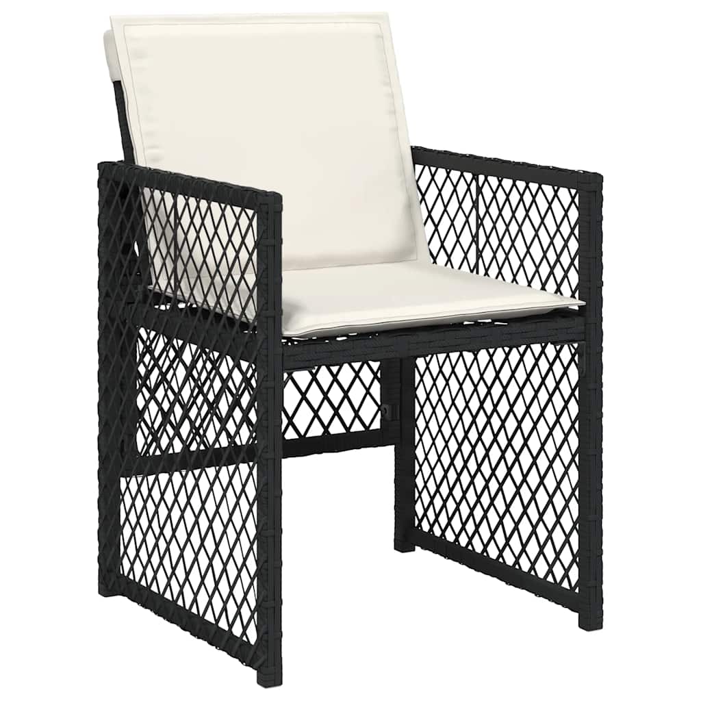 vidaXL 9-piece Garden Dining Set poly rattan black