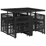 vidaXL 9-piece Garden Dining Set poly rattan black