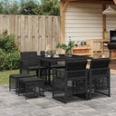 vidaXL 9-piece Garden Dining Set poly rattan black