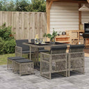 vidaXL 9-piece Garden Dining Set poly rattan black