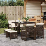 vidaXL 9-piece Garden Dining Set poly rattan black