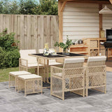 vidaXL 9-piece Garden Dining Set poly rattan black