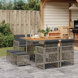 vidaXL 9-piece Garden Dining Set poly rattan black