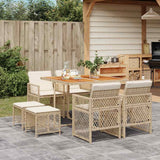 vidaXL 9-piece Garden Dining Set poly rattan black