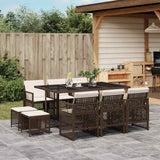 vidaXL 9-piece Garden Dining Set poly rattan black
