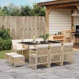 vidaXL 9-piece Garden Dining Set poly rattan black