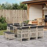 vidaXL 9-piece Garden Dining Set poly rattan black