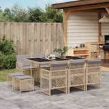 vidaXL 9-piece Garden Dining Set poly rattan black