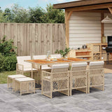 vidaXL 9-piece Garden Dining Set poly rattan black