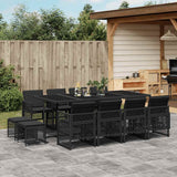 vidaXL 9-piece Garden Dining Set poly rattan black