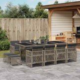vidaXL 9-piece Garden Dining Set poly rattan black