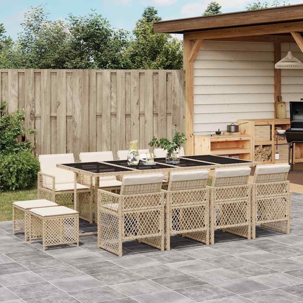 vidaXL 9-piece Garden Dining Set poly rattan black