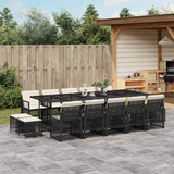 vidaXL 9-piece Garden Dining Set poly rattan black