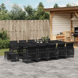 vidaXL 9-piece Garden Dining Set poly rattan black