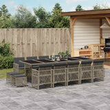 vidaXL 9-piece Garden Dining Set poly rattan black